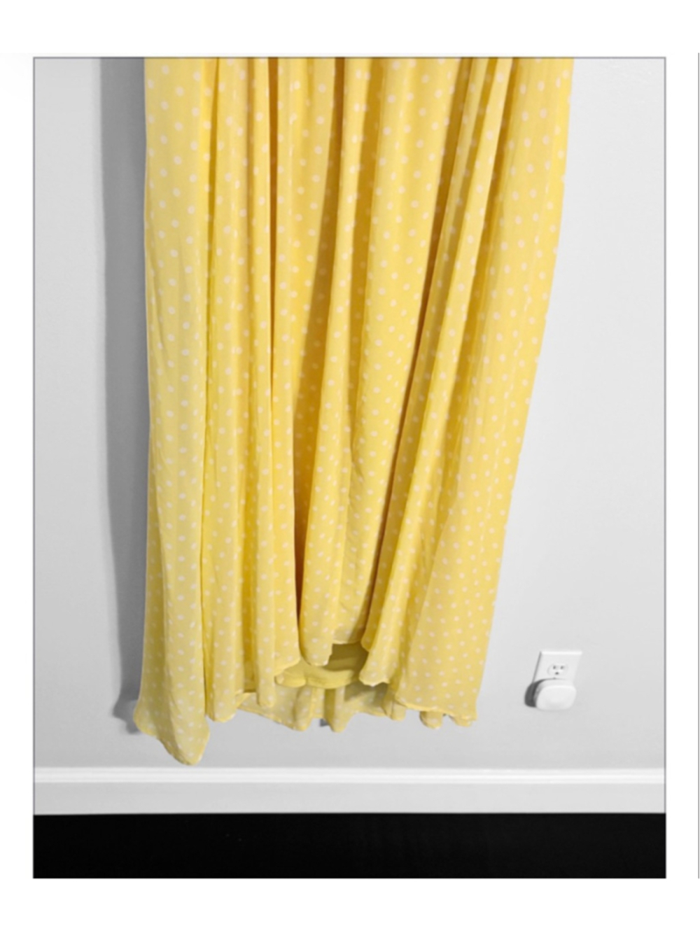 Plus Size Yellow Spotted Midi Dress - Elegant Strappy Summer Style - Picture 6 of 10